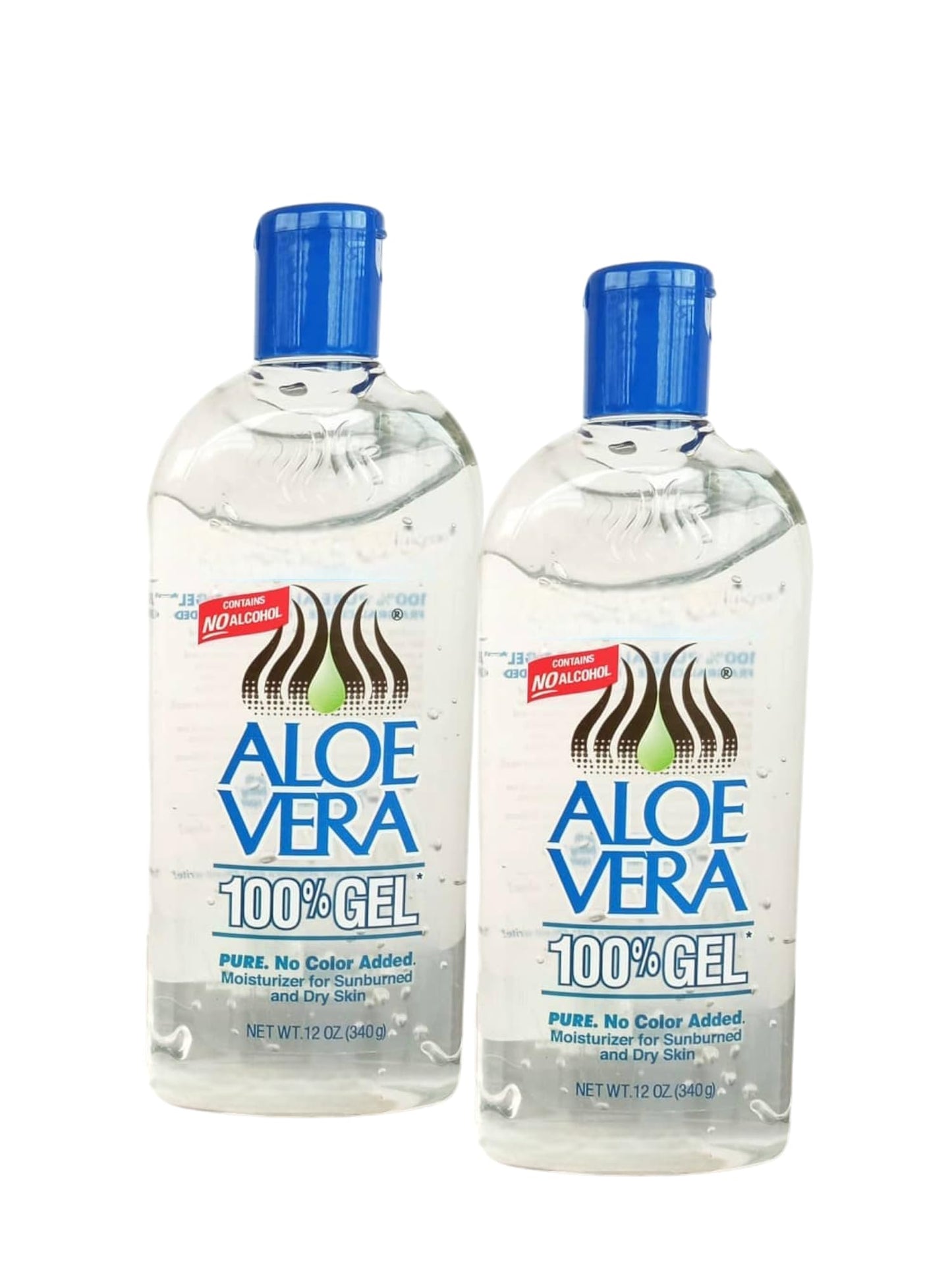 Aloe Vera Gel (12 oz) - PACK 2 – Pure, Stabilized Aloe Vera Gel for Face, Hair & Body – No Added Colors or Fragrances