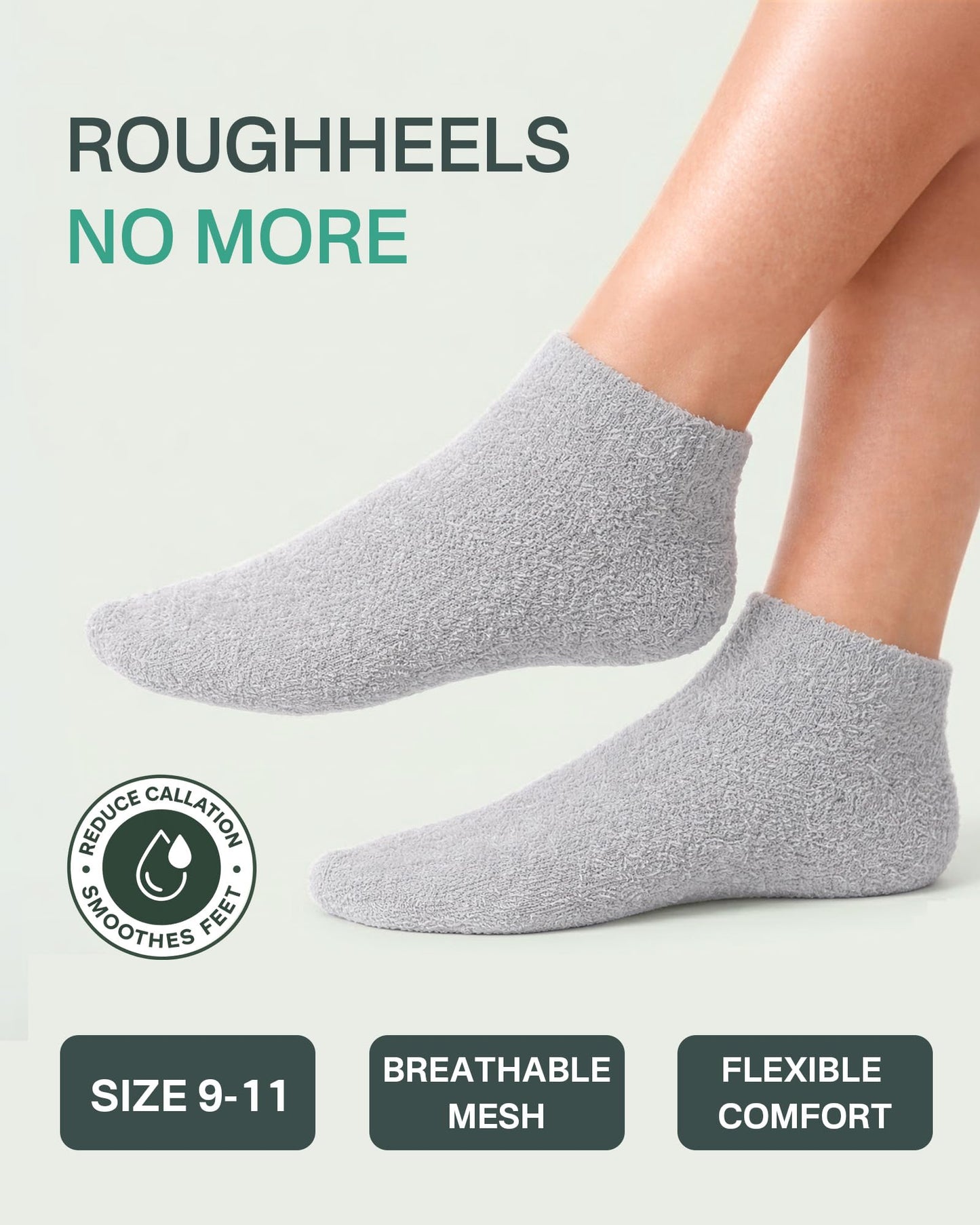 Moisturizing Socks for Dry Cracked Feet, Silicone Socks for Foot Spa(Size 9-11), Gel Socks for Foot Care Overnight, Aloe Socks Heel Protector for Cracked Heel Treatment, Self Care Gifts for Women