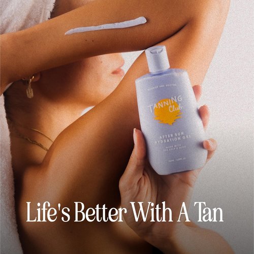 Tanning Club After Sun Hydration Gel - Hydrating Gel with Sea Kelp & Aloe Vera Tan Extender & Sunburn Relief - Non-Toxic Botanical Formula for Cooling & Soothing Sun Kissed Skin