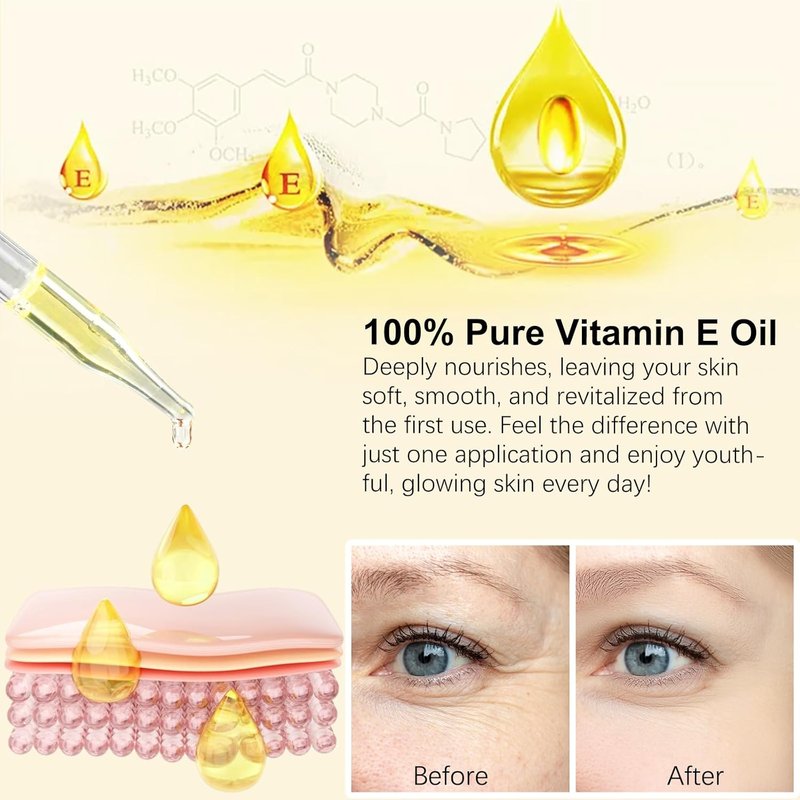 Vitamin E Oil for Scars - All-Natural Vegan Skin Moisturizer | 2.02 FL OZ