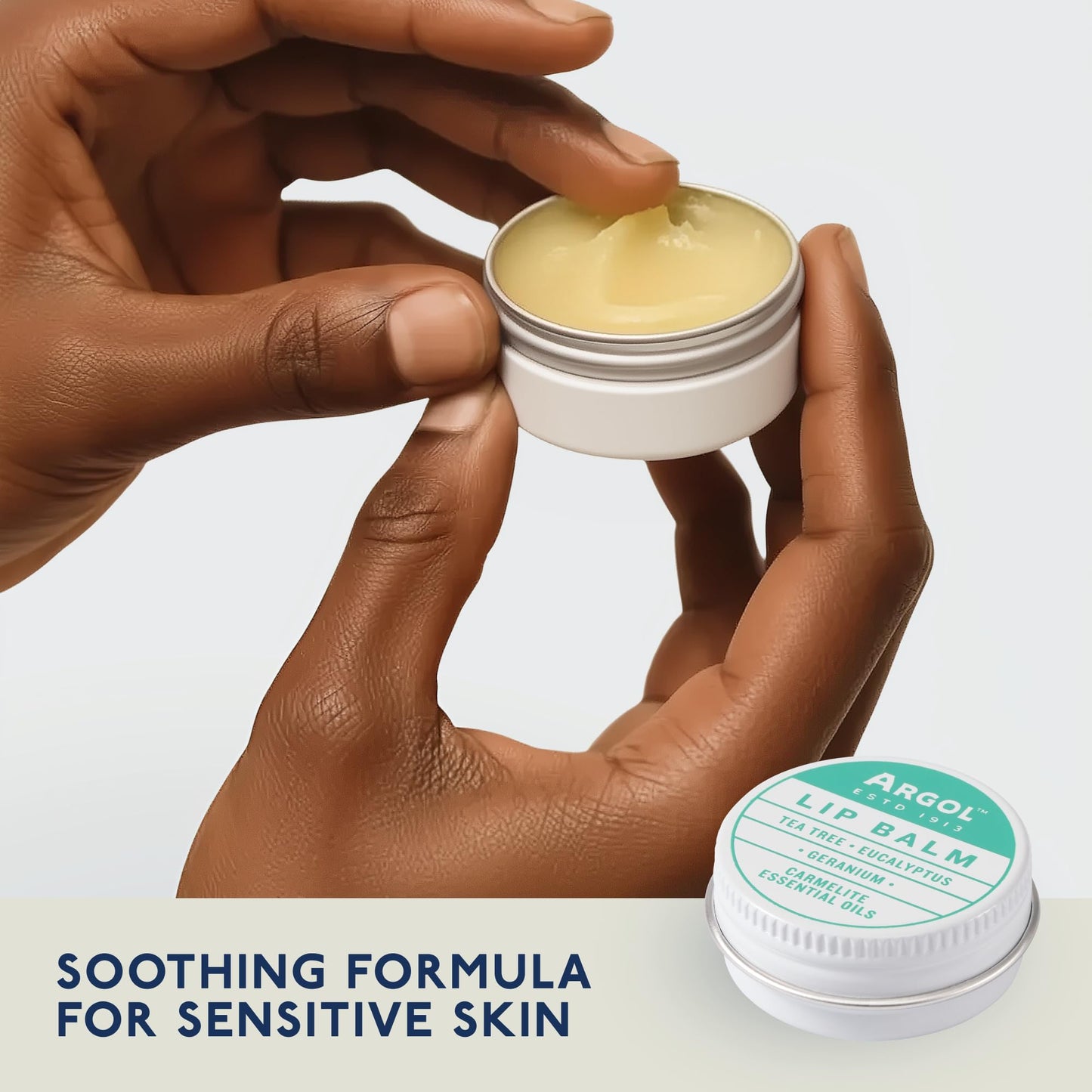 Argol Lip Balm Hydrating - Nourishing Essential Oil Blend with Tea Tree, Eucalyptus, and Geranium - Protects, and Heals Dry, Chapped Lips - Soothing Formula for Sensitive Skin - 0.15 oz