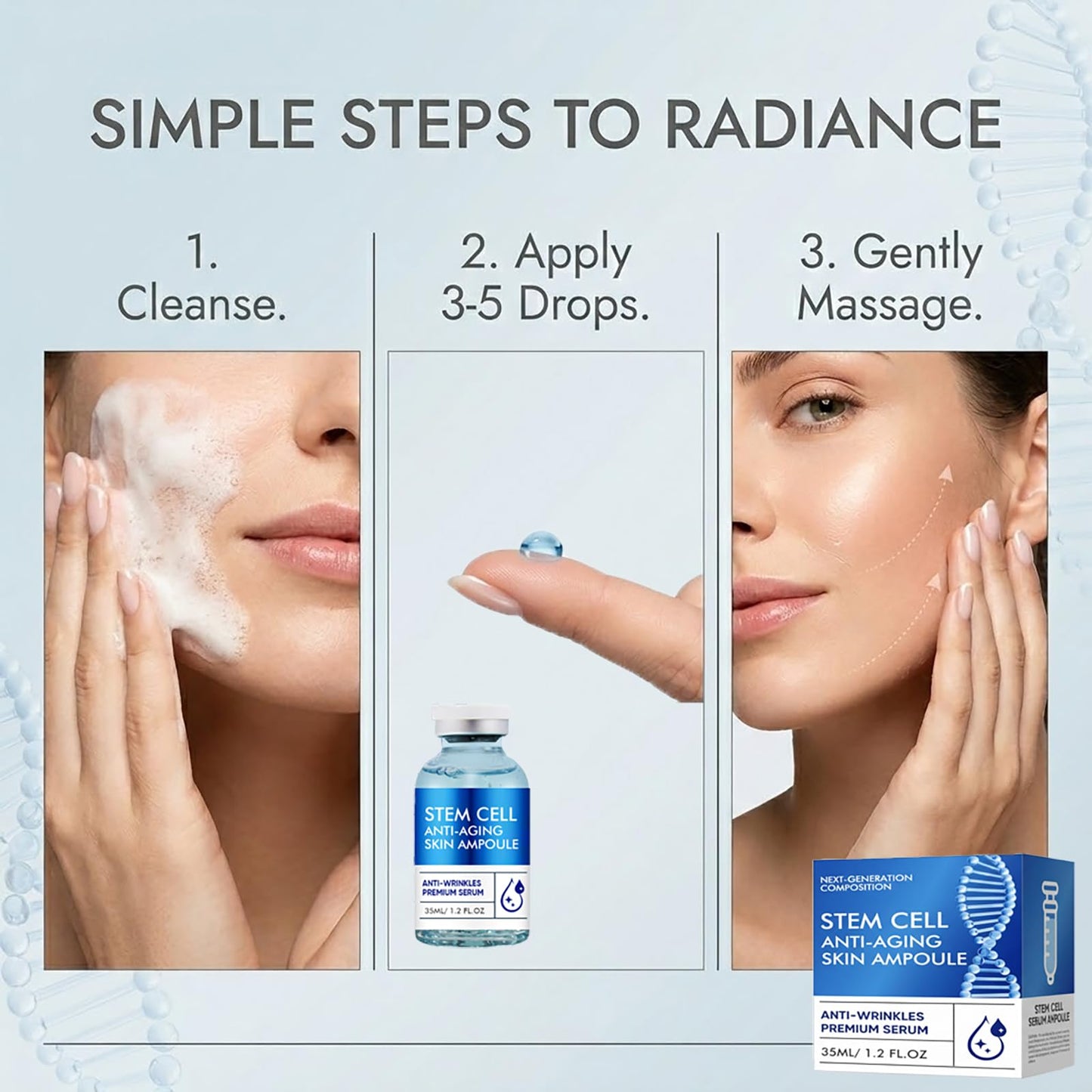 Stem Cell Serum for Face, with Collagen Formula, for a Youthful Glow