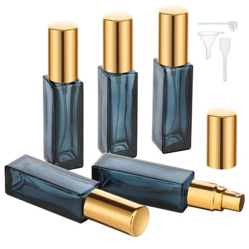 Segbeauty Mini Perfume Atomizer, 5 Set of 10ML Perfume Travel Refillable, Glass Perfume Dispenser Empty Pump Bottle Small Portable Spray Bottles Toiletries Cosmetic Container for Traveling Outgoing