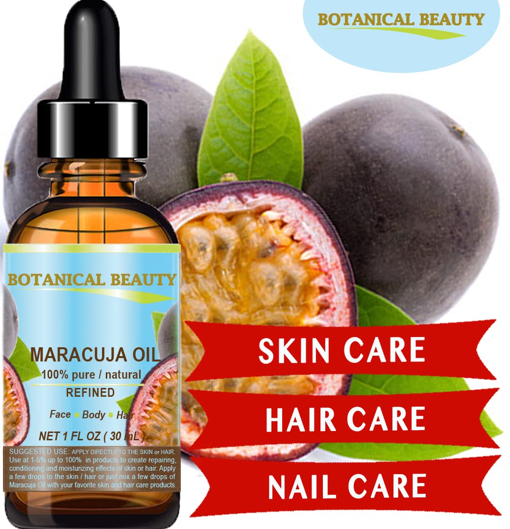 Botanical Beauty MARACUJA OIL 100% Pure Natural Cold Pressed Undiluted for Face, Skin, Hair, Body, Lip, Nails 0.5 Fl Oz - 15 ml Rich in Vitamin C