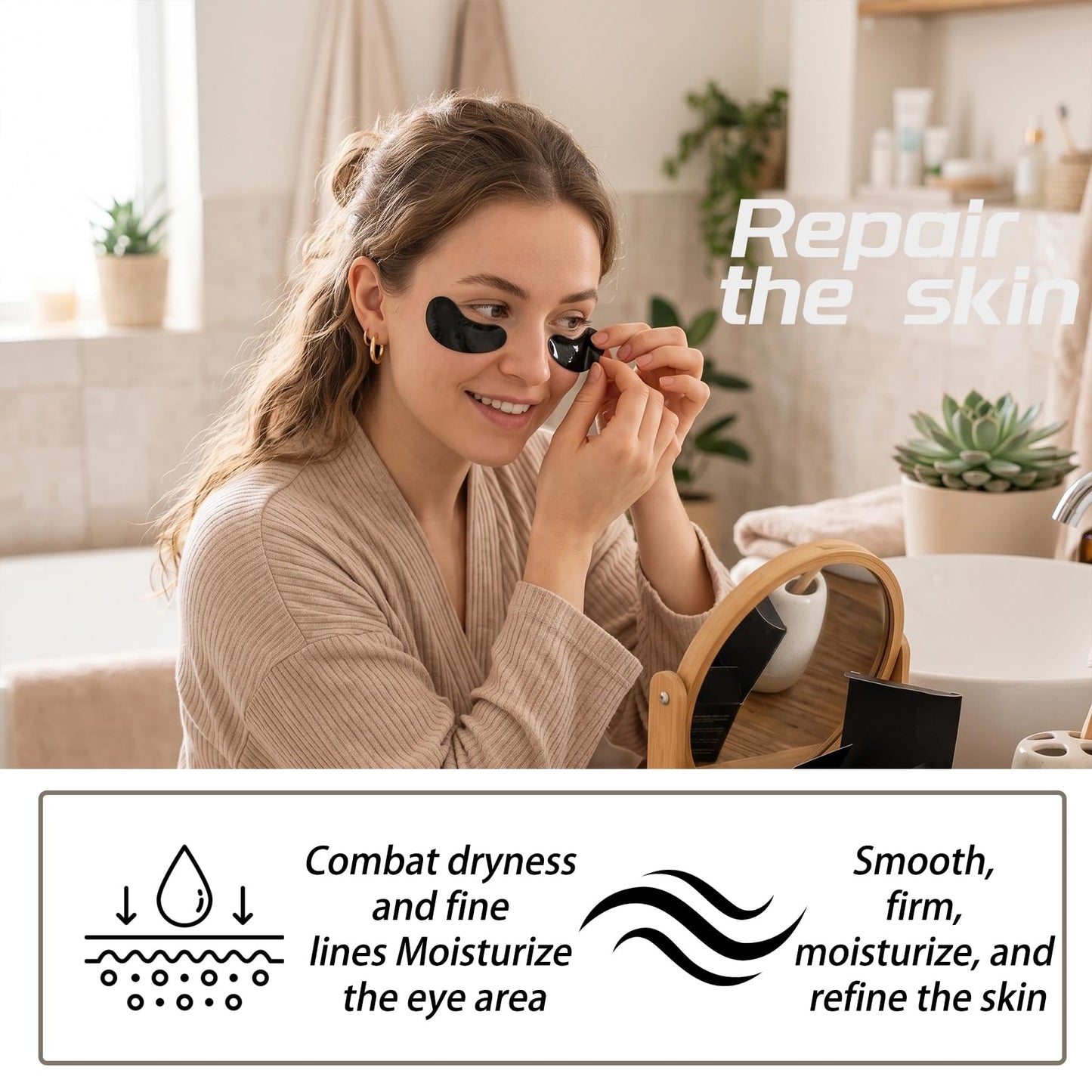 ZZCQzeze 3 Pairs Under Eye Patches,Hydrating Under Eye Masks,Moisturizing Eye Patches Bulk for Dark Circles,Undereye Mask Patches for Eye Care,Nourishing Eyemask Skin Care Set for Women 10