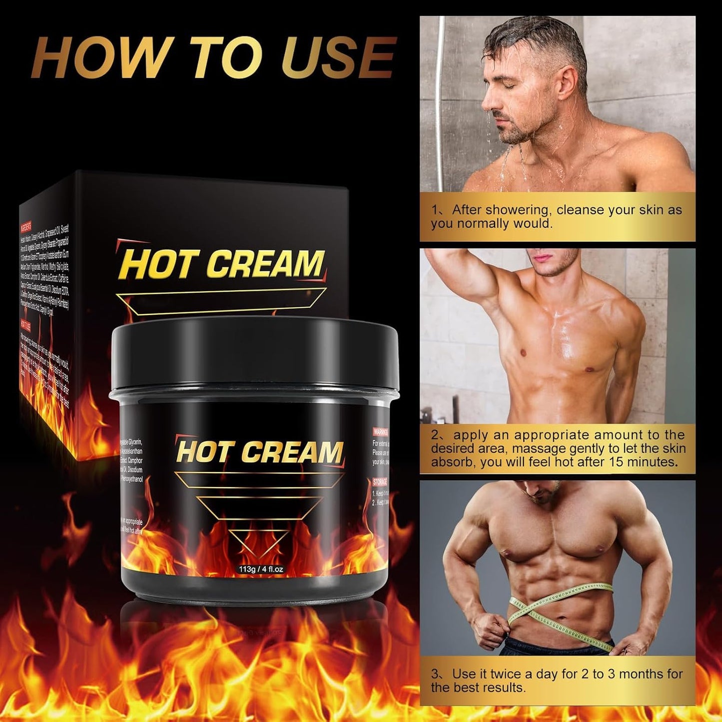 VOGSIG Hot Sweat Cream – Workout Support Formula for Muscle Warm-Up & Skin Comfort – Helps Encourage Perspiration During Exercise – For Women & Men – Thighs, Arms & Body – 4 fl oz