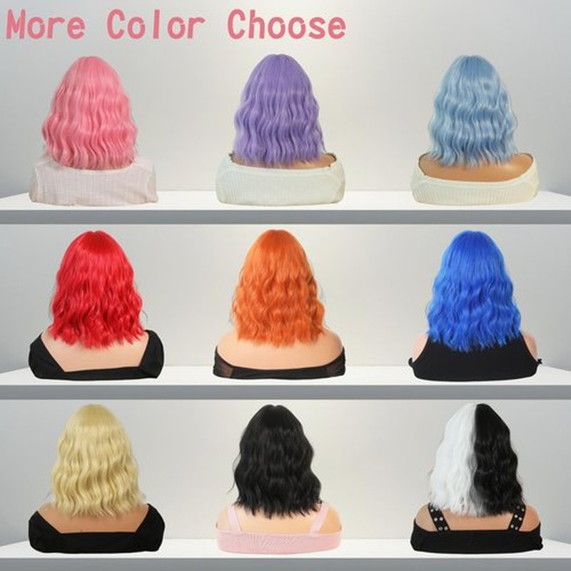 7JHH WIGS Long Wavy Costume Wigs Cosplay Mermaid wig for Women Halloween Party Used High Temperature Heat Resistant Fiber Natural Hairline Cos I Love Lucy Wig (14in, Natural Black Wigs)