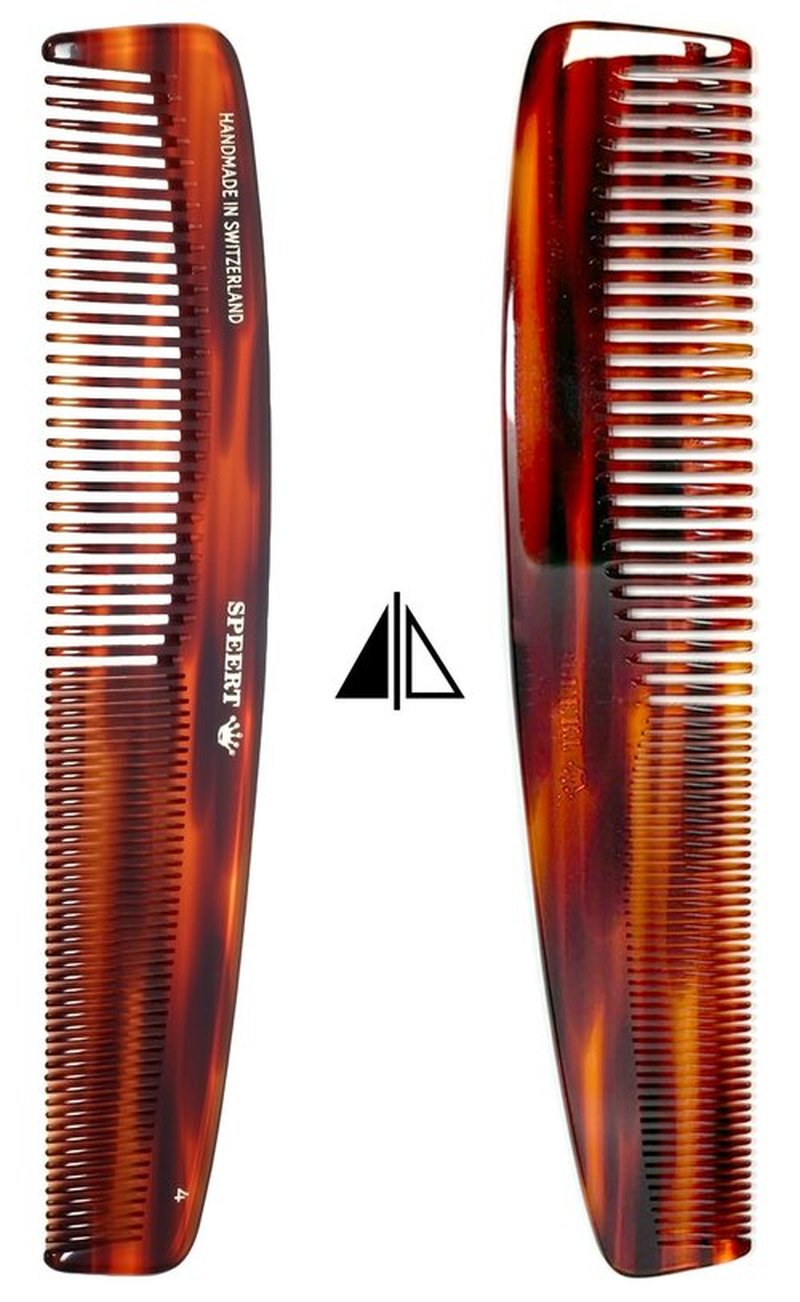 Speert #4 Handmade Wide Narrow Tooth Comb Tortoise Havana Acetate Thick Coarse Curly Thin Fine Straight Hair Detangling Parting Grooming Teasing Styling Hairdresser Barber Hairdressing Wet Dry Pocket