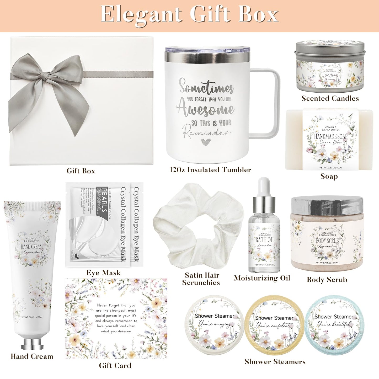 Spa Gifts for Women 10Pcs Mothers Day Gifts Happy Birthday Gift Baskets, Christmas Relaxing Home SPA Kit Bath Set Self Care Package Thank You Box for Mom Her Sister Teacher Friends Friendship
