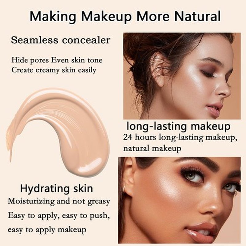 Airbrush Foundation Makeup Spray,Full Coverage Foundation for Waterproof Breathable,Natural Matte Finish,Concealer Moisturizing Foundation for Mature Skin for Smooth Radiant Finish Skin (Natural)