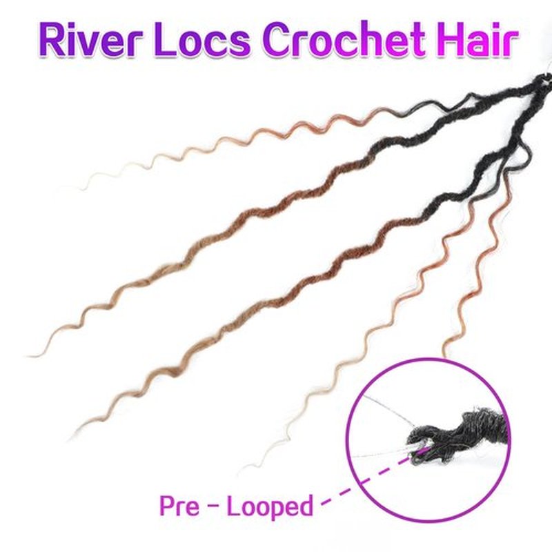 AMELI Goddess Locs Crochet Hair River Fauxs Locs Crochet Hair for Black Women 8Packs Pre Looped Crochet Locs With Curly Ends(12inch, 1B/30/27)