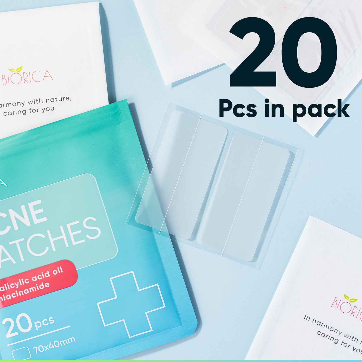 BIORICA Pimple Patches for Face with Tea Tree Oil. Hydrocolloid Acne Pimple Patches. Blemish Patches, Acne Dots, Pimple Stickers, Acne Patch and Pimple Patch