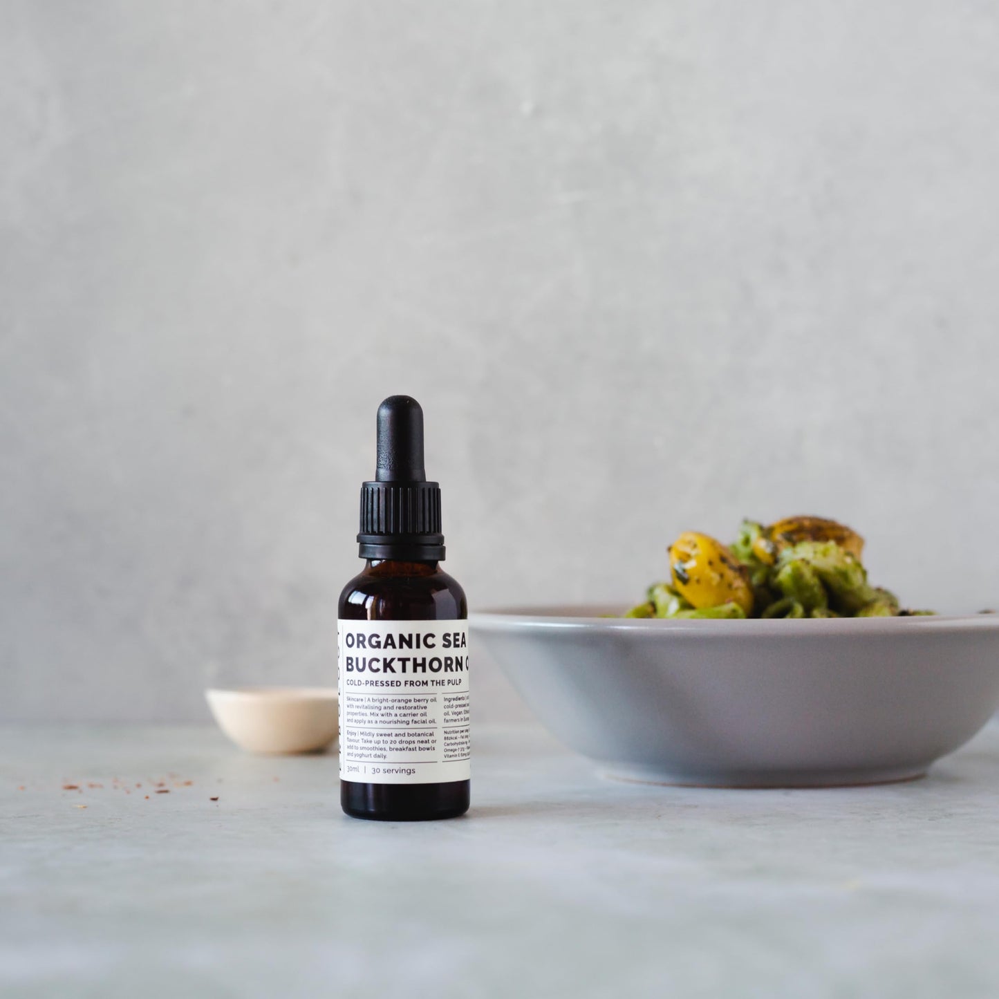 Erbology 100% Organic Sea Buckthorn Oil 1 fl oz - Cold-Pressed 50:1 - Rich in Omega-7 and Beta-carotene - Straight from Farm - Non-GMO - No Additives or Preservatives - Recyclable Glass Bottle