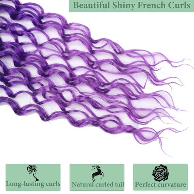 Soft Locs 14 Inch 8 Packs Goddess Locs Crochet Hair with Curly Ends Deep Faux Locs Crochet Hair for Black Women Distressed Locs Crochet Hair Extension (Black mixed Purple)