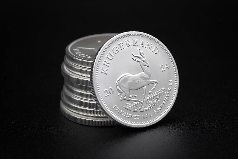 South African Silver Krugerrand Coin - 1 oz Brilliant Uncirculated with Certificate of Authenticity