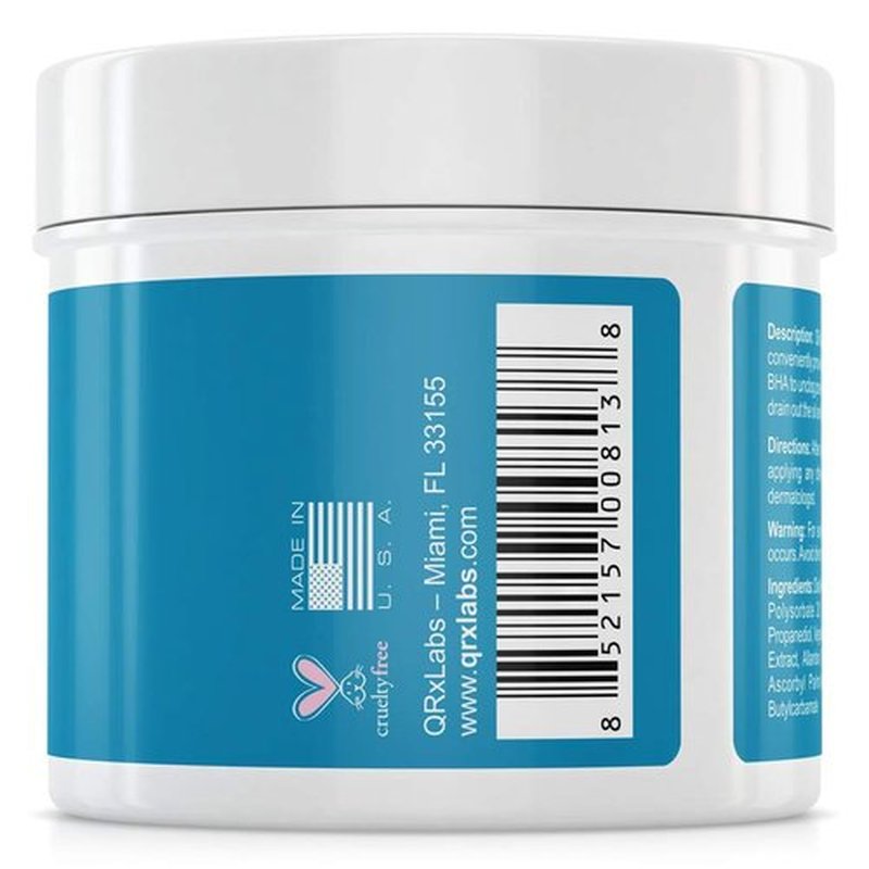 QRxLabs Glycolic/Salicylic Acid 10/2 Acne Control Pads w/ 10% Ultra Pure Glycolic Acid + 2% Salicylic Acid, Allantoin, Vitamin B5, C & E, Calendula & Green Tea - Acne Treatment for Face for Clear Skin