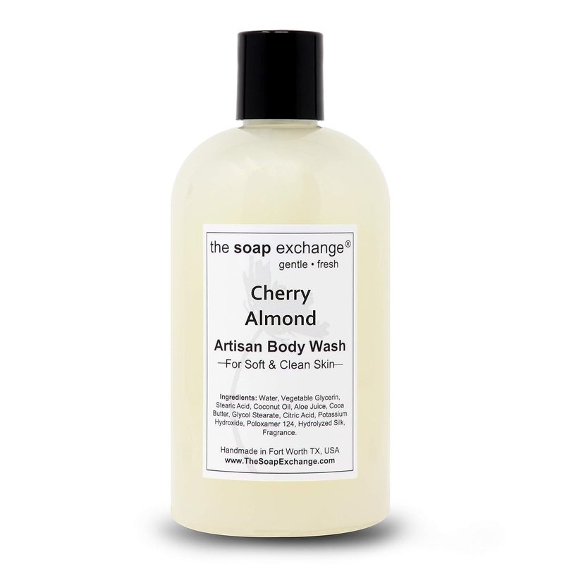 Body Wash - Cherry Almond Scent | Handcrafted Natural Artisan Soap 12 fl oz - Cleanse & Moisturize