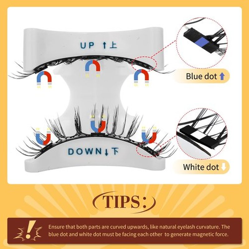 QUEWEL Magnetic Eyelashes, 1 Pair Reusable Magnetic Eyelashes with Applicator, Reusable Magnetic Lashes Kit with Applicator, No Glue Needed Eyelashes Magnetic(Magnetic Lashes-F)