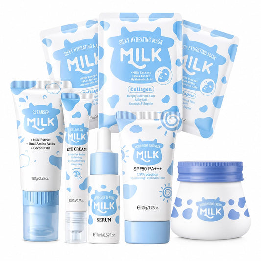 8-In-1 Milk Skincare Set for Girls Ages 8-12 | Hydrating Kids Skin Care Gift