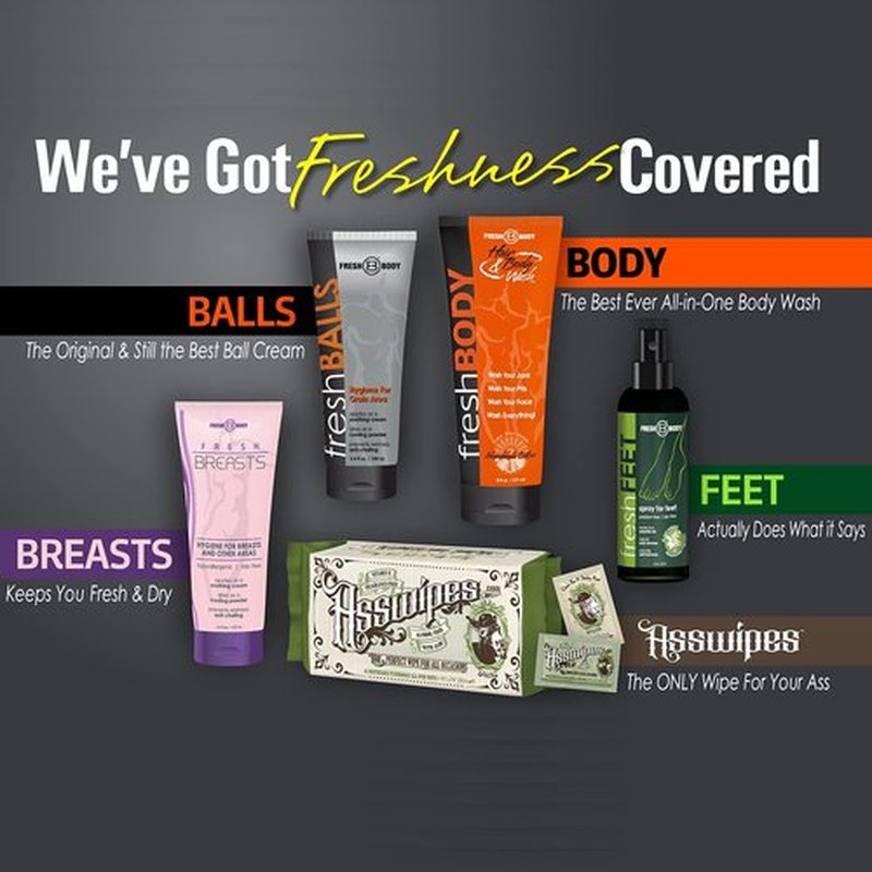 Fresh BALLS Deodorant Cream to Powder (6 Pack) | Men's Anti-Chafing Lotion and Balls Deodorant, Hygiene for Groin Area, 3.4 fl oz
