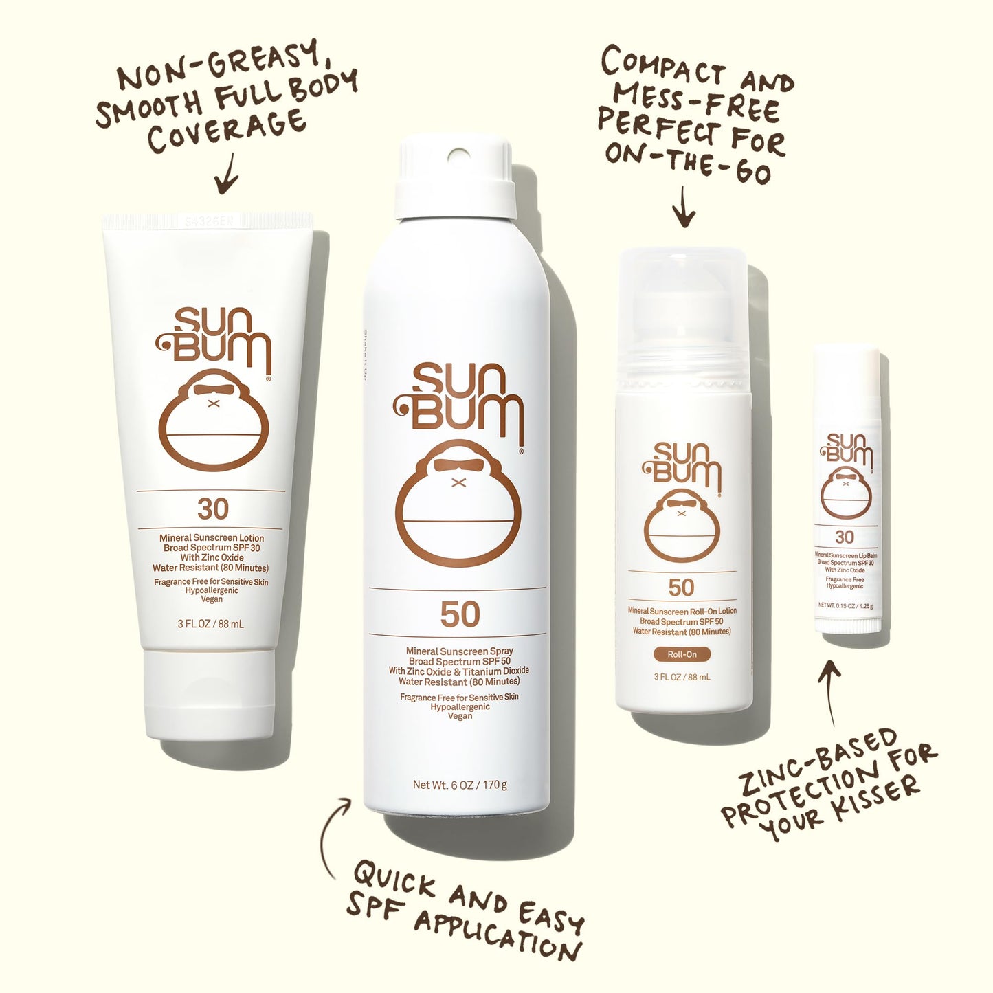 Sun Bum Sun Bum Mineral Spf 30 Sunscreen Spray and Spf 50 Face Stick Vegan and Reef Friendly (octinoxate & Oxybenzone Free) Broad Spectrum Zinc Sunscreen With Uva/uvb, 2 Count