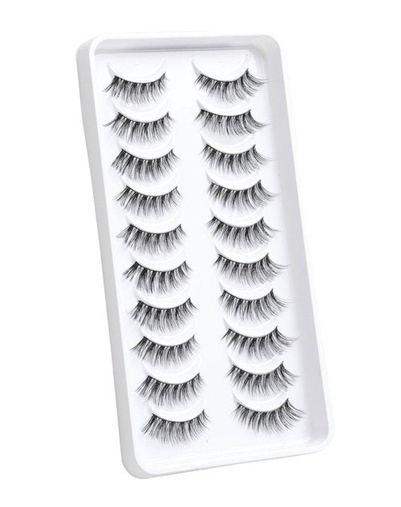 Cat Eye Lashes Natural Look Short Wispy Faux Mink Eyelashes Jiocolor Soft Thin Band False Eyelashes 14 mm False Lashes 10 Pairs D6