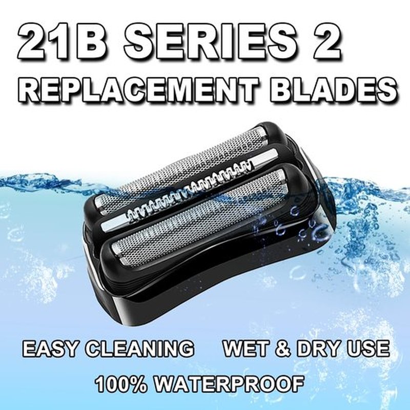 Series 2 21B Electric Replacement Shaver Head Accessories blade Compatible with Braun Series 2 Foil Shaver Replacement Heads 21b 3010s, 3040s,5409,etc for Braun Part 21b （2PACKS）