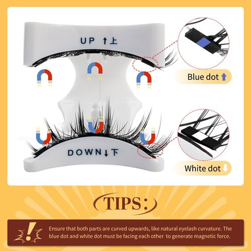 QUEWEL Magnetic Eyelashes Natural Look, 1 Pair Reusable Magnetic Lashes with Applicator, No Glue Needed Magnetic Eyelashes Magnetic Lashes Kit, Easy to Wear and Remove(Magnetic Lashes-G)
