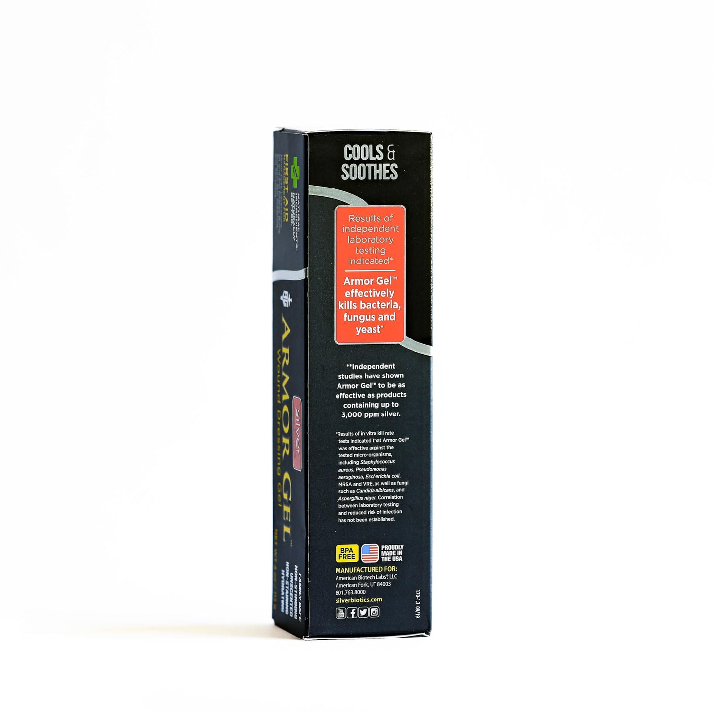 Silver Biotics Armor Gel Wound Dressing Gel | First Aid + Burn Relief 24 PPM Silver Gel | 4 oz
