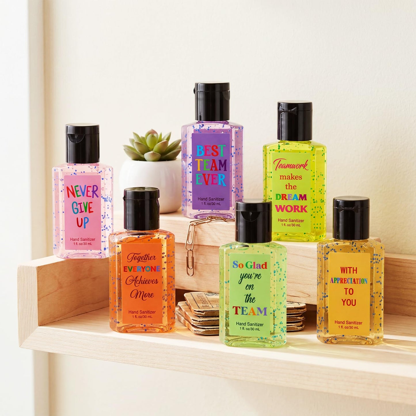 24 Pcs Thank You Mini Hand Sanitizer Bulk Travel Size 1oz Employee Appreciation Team Gift Scented Small Hand Sanitizer Party Favor Summer End of Year Teacher Gift for Staff Coworker Office (Black)