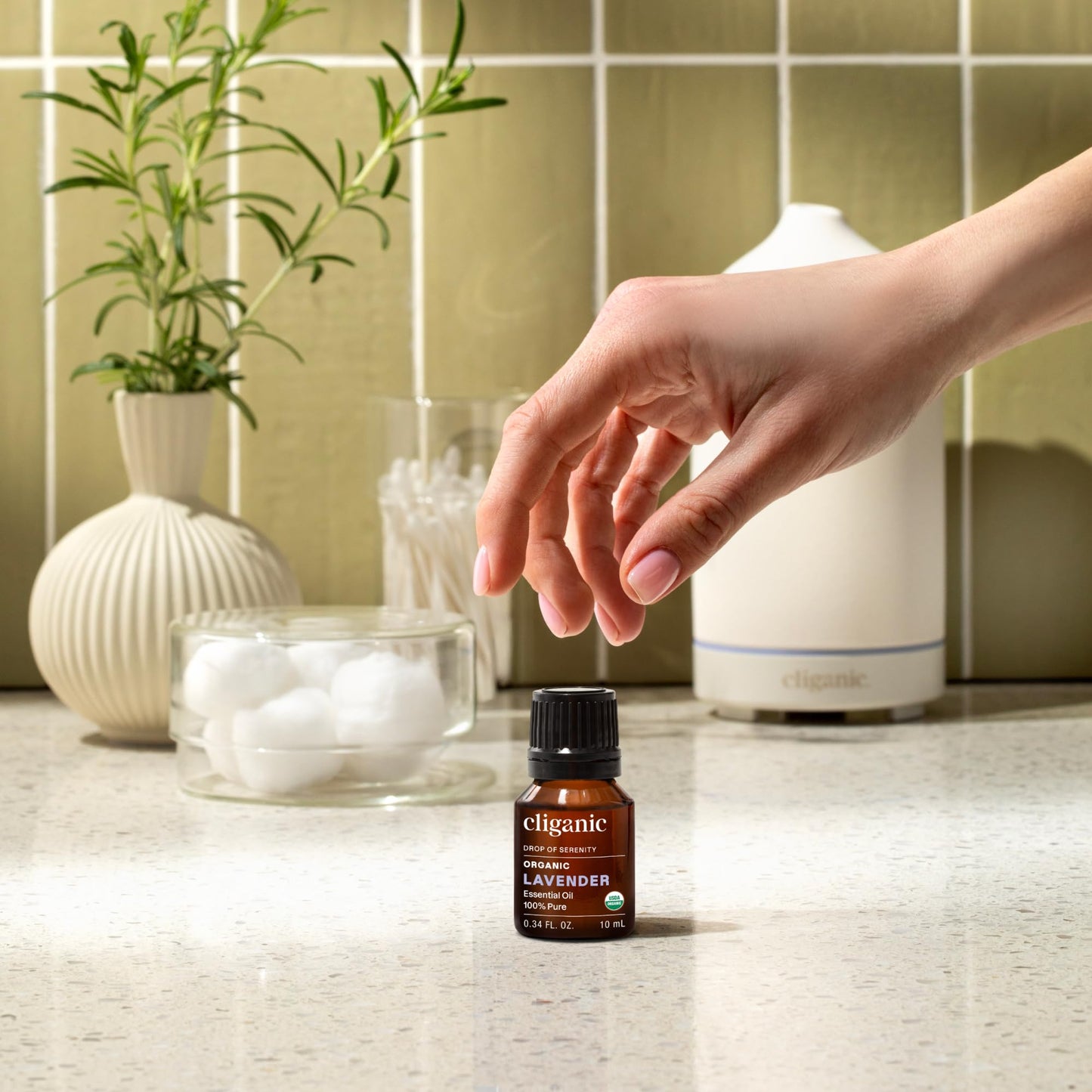 Cliganic Organic Lavender Essential Oil, 1oz - 100% Pure Natural Undiluted, for Aromatherapy Diffuser | Non-GMO Verified