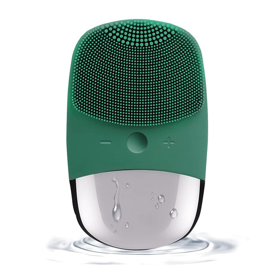 Facial Cleansing Brush, 3-in-1 Electric Soft Silicone Waterproof Face Scrubber, USB Rechargeable IPX7 Waterproof Sonic Vibrating Face Brush for Deep Cleansing, Gentle Exfoliating and Massaging