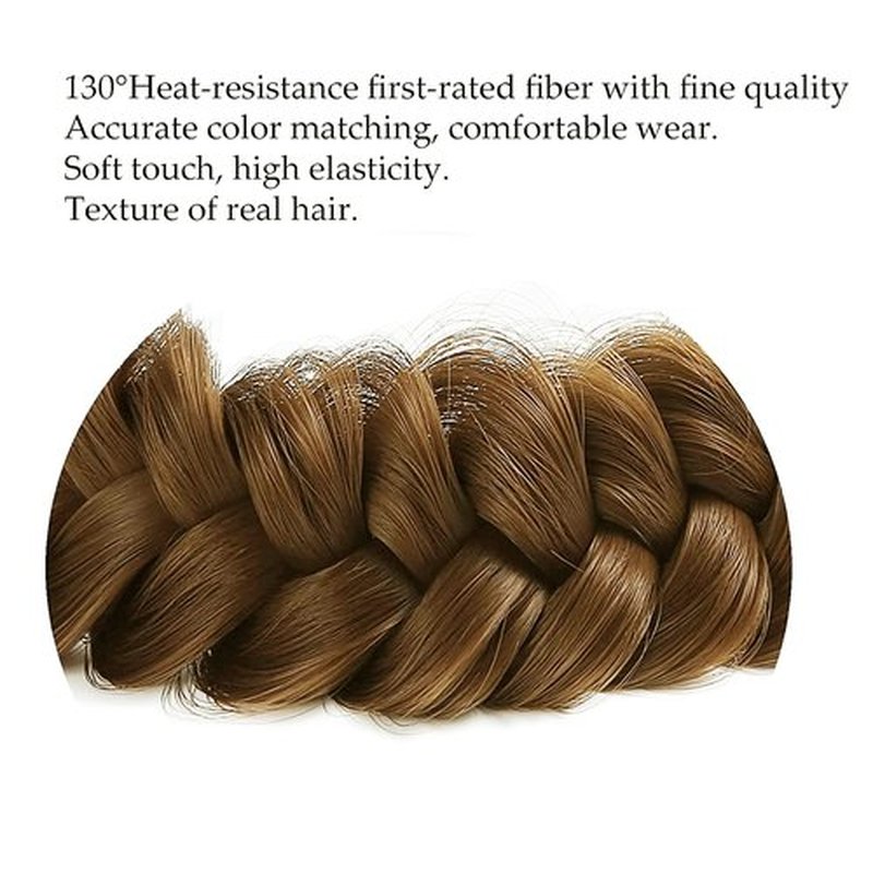STHEJFB Braid Headband 2 3 Strands combinations Messy Wide Chunky Fluffy Elastic Stretch Hairpiece Braided Headband Women Girl Beauty accessory (Braid pioneer C)