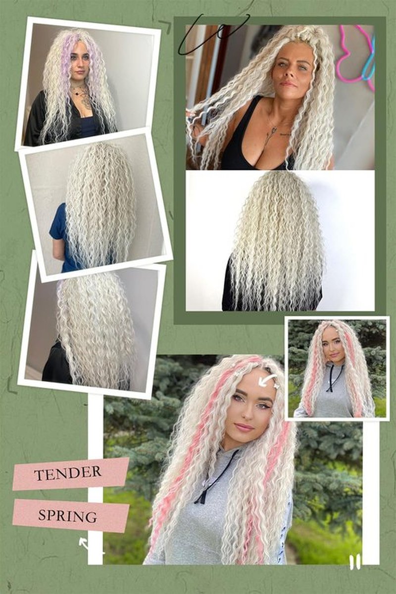 MAYSA Blonde Ocean Wave Crochet Hair 22inch Curly Braiding Crochet 6packs Synthetic Wavy Crochet Hair Extensions for Women # Platinum Blonde