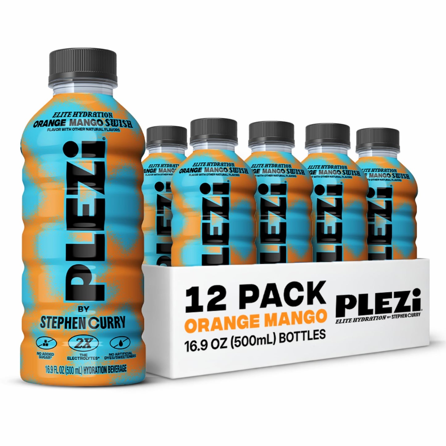 PLEZi Hydration ORANGE MANGO SWISH Electrolyte Sports Drinks 12 Pack