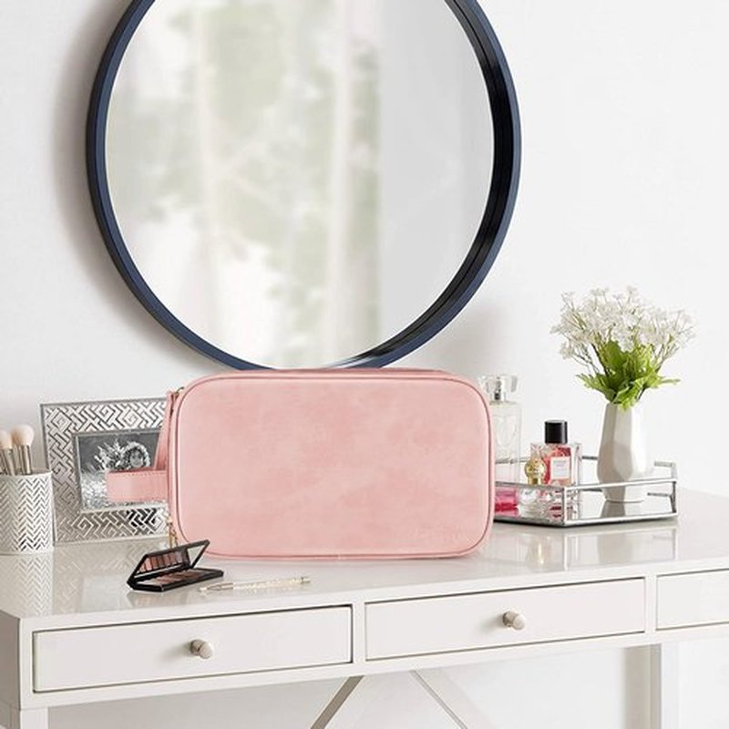 Elviros Toiletry Bag for Men, Large Travel Shaving Dopp Kit Water-resistant Bathroom Toiletries Organizer PU Leather Cosmetic Bags
