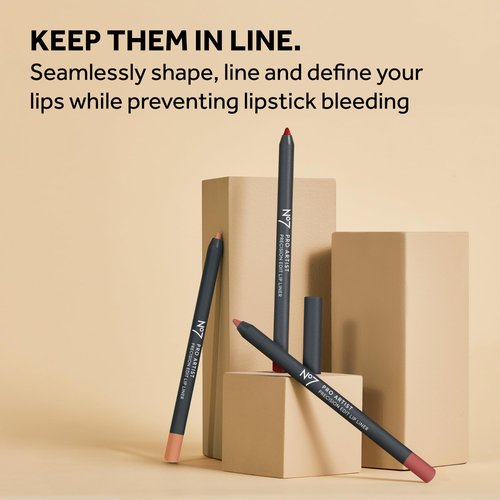 No7 Pro Artist Lip Liner - Precision Edit Lip Liner Pencil with a Creamy, Matte Finish - Helps Prevent Lipstick Bleeding and Enhances Lip Shape - Rose Couture (0.04 oz)