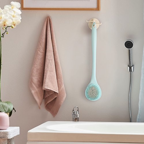 BEDELITE Back Bath Brush Long Handle for Shower of 2 - Soft Shower Brush for Men & Women,Back Brush Scrubber - 16.4" Long Skin Exfoliator for Bath Scrubber Body Brush（2 Pack, Blue & Ivory）
