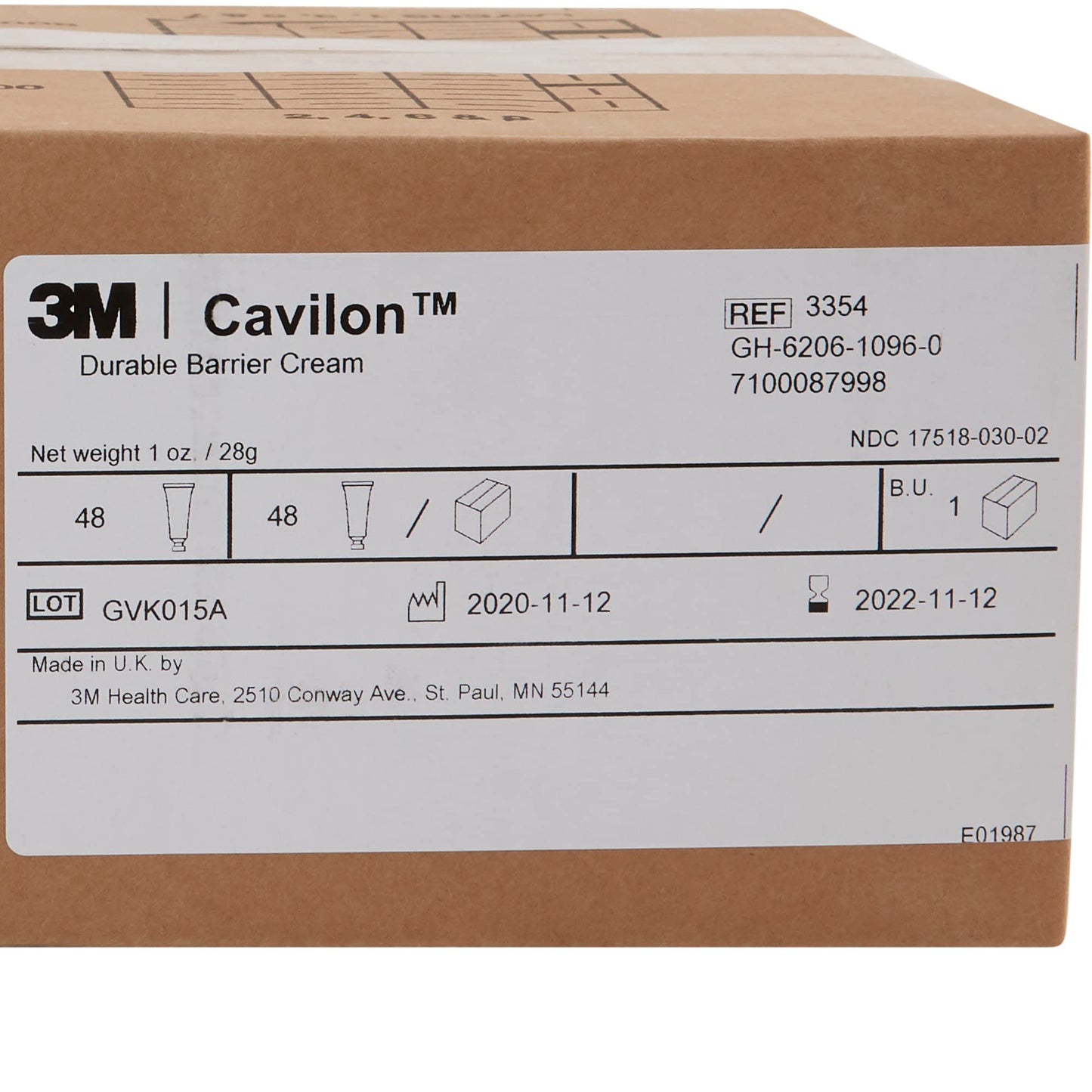 Cavilon Durable Barrier Cream, 1 oz. Tube