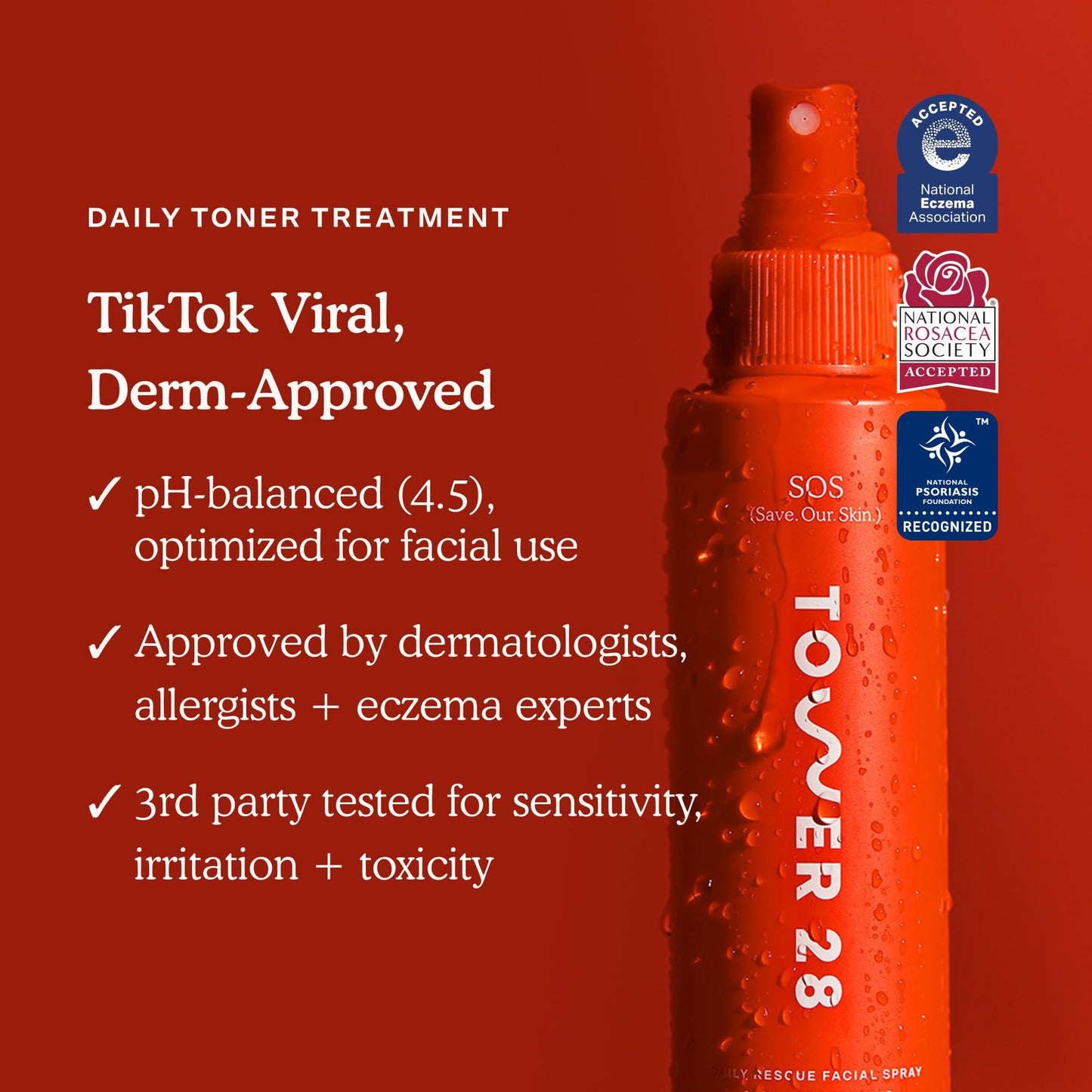 Tower 28 Mini SOS Daily Rescue Facial Spray (1 Oz) + MakeWaves Mascara in Jet - Hypochlorous Acid Spray to Calm Irritation with Volumizing + Lengthening Mascara for Sensitive Eyes (2 Count)
