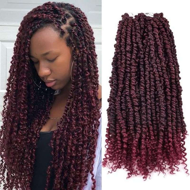 Silike Passion Twists Braiding Hair, Crochet Passion Twist (12 Roots per Pack, 6 Packs) Pre-twist Passion Twist Hair for Black Women (18 inch, TBUG)