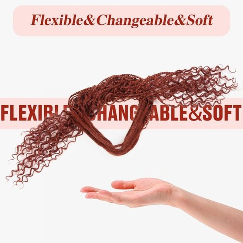 HANNE 24 Inch Boho Double Ended Dreadlock Extensions Soft Handmade Dreadlock Extensions with Boho Box Braids Thin Curly Synthetic Dreadlock Extensions for Women (10 Strands/Pack 350)