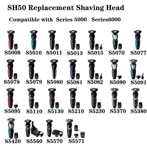 SH50/52 Replacement Blade Heads for Series 5000 Electric Shavers OEM SH50 MultiPrecision Blades Head for AquaTouch (S5xxx) PowerTouch (PT8xx PT7xx) and AquaTouch (AT8xx AT7xx) 3 Pack