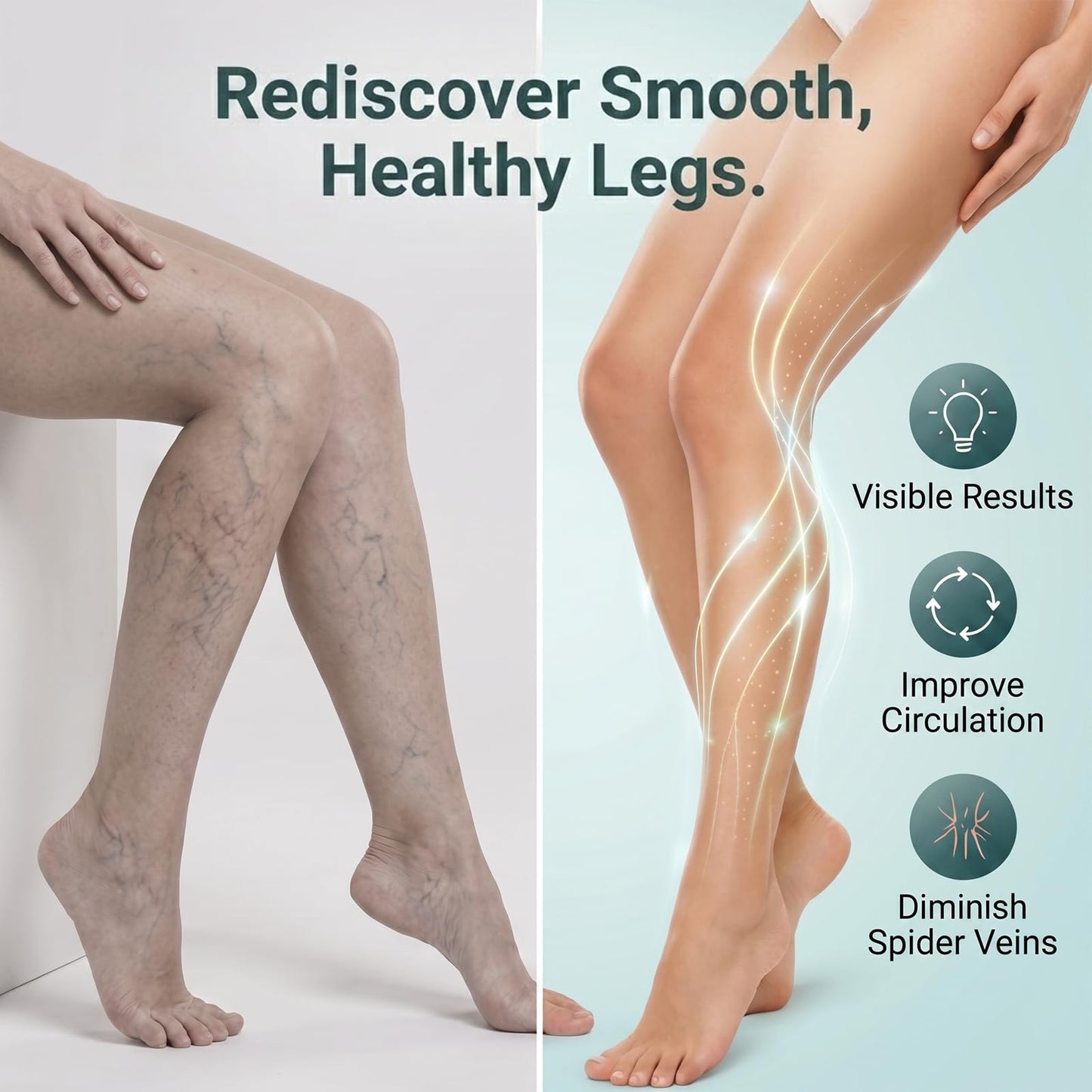 LYFTI Varicose Veins Cream for Legs, Soothing Leg Massage Lotion for Tired & Heavy Legs, Hydrating Formula to Support Skin Smoothness & Firmness