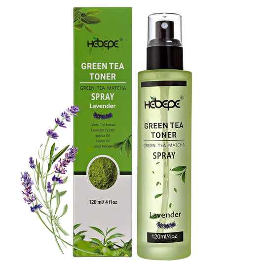 Hebepe Green Tea Matcha Facial Toner Mist with Lavender, Refreshing, and Soothing Face Toner, with Jojoba Oil, Castor Oil, Snail Filtrate,120ml
