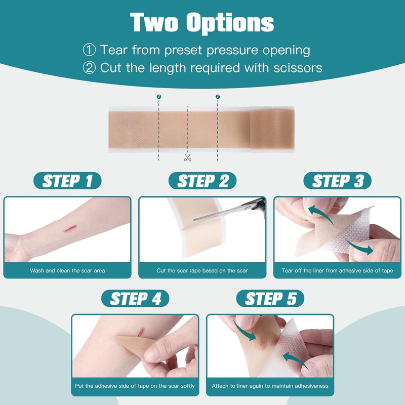 Silicone Scar Sheets - Ultra-Thin Scar Removal Tape for Surgical Scars | 1.6” x 120" Roll