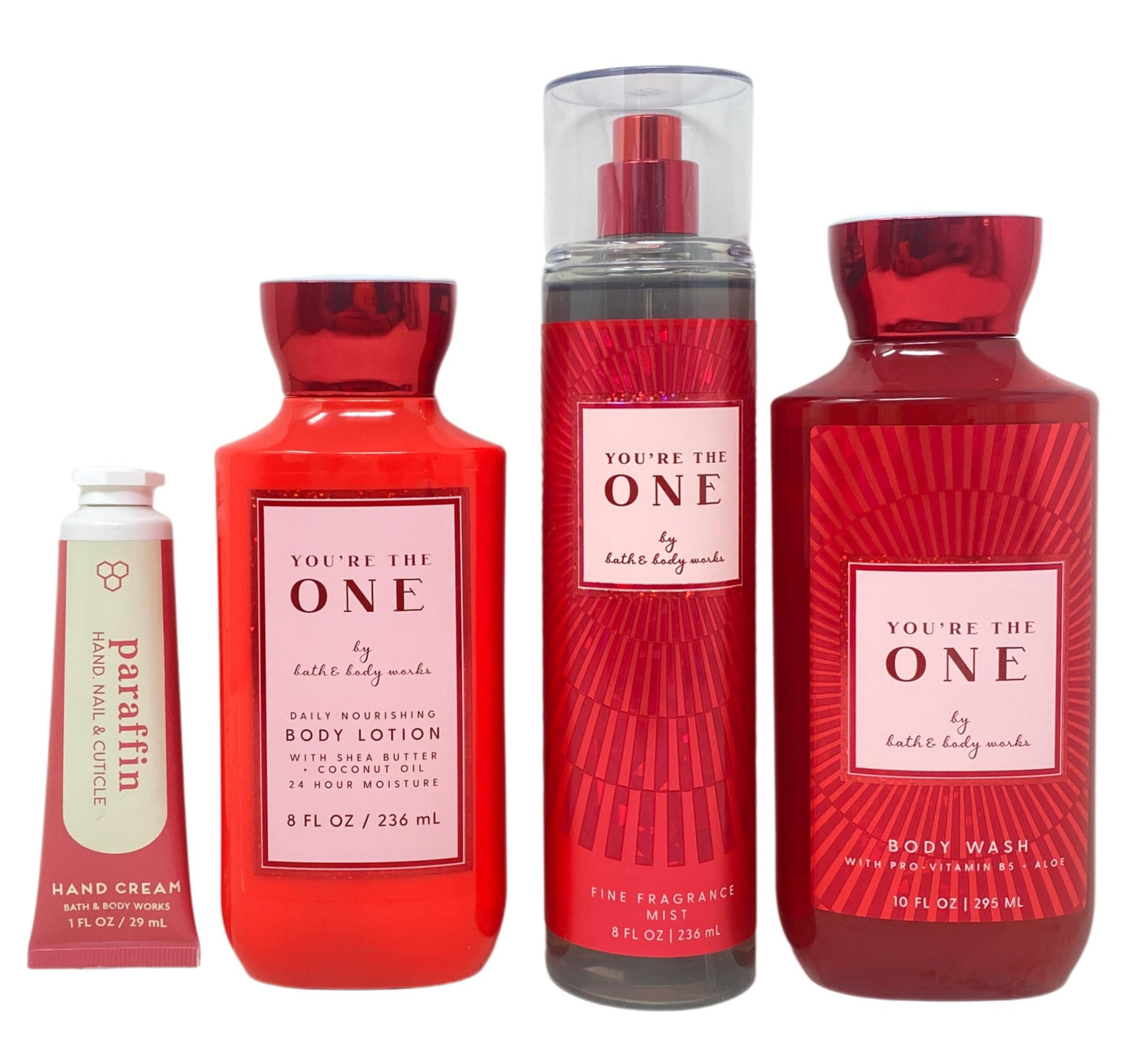 Bath & Body Works You're The One Gift - Body Wash - Body Lotion - Fragrance Mist and Paraffin Hand Cream - with a Peach Gardenia Bar Soap