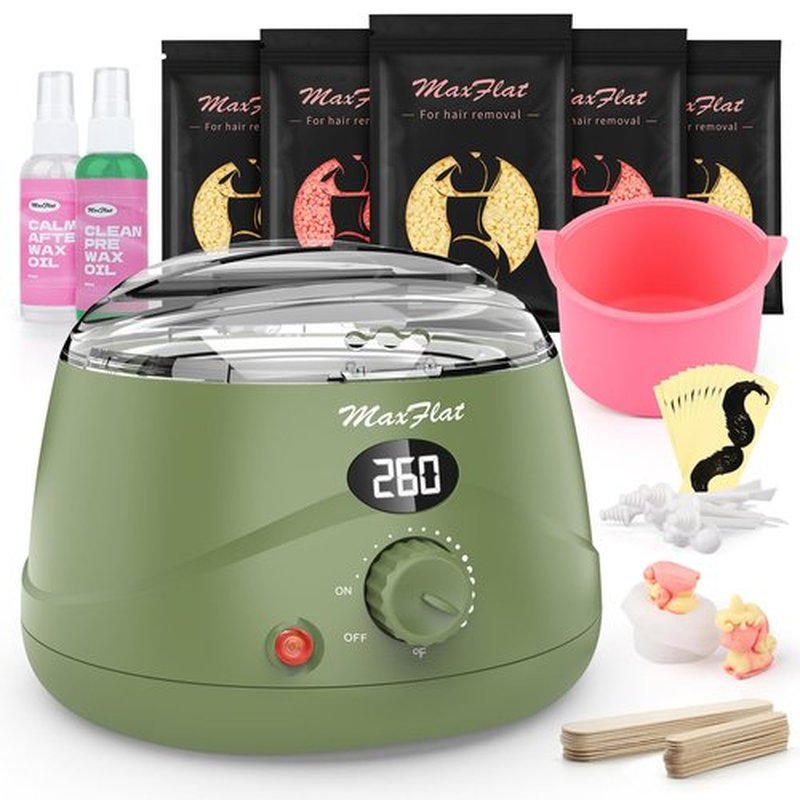 Waxing Kit, MaxFlat Digital Wax Pot Hard Wax Kit with Accessories for Brazilian and Full Body Waxing for Women and Men
