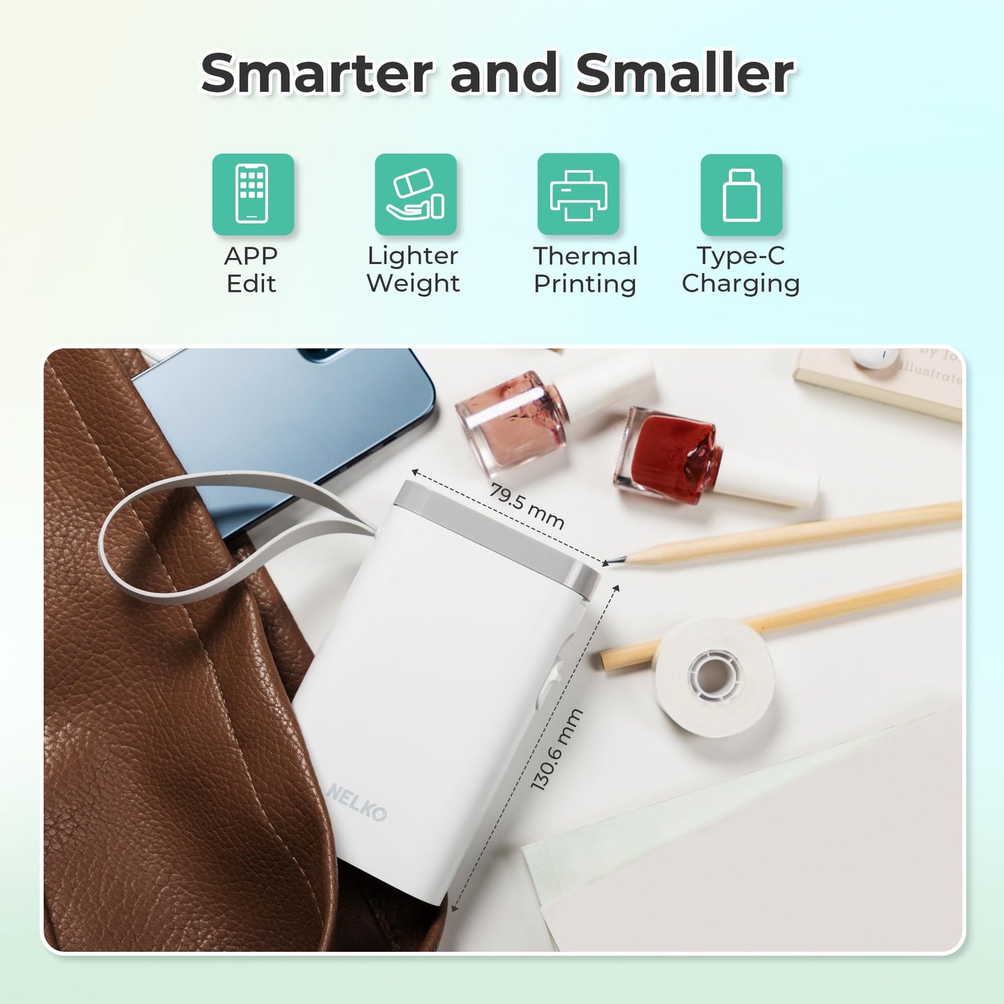 Nelko Label Maker Machine with Tape, P21 Bluetooth Label Printer with 3 Tapes, Wireless Mini Label Makers with Multiple Templates Icon Font Custom for School Office Home, White