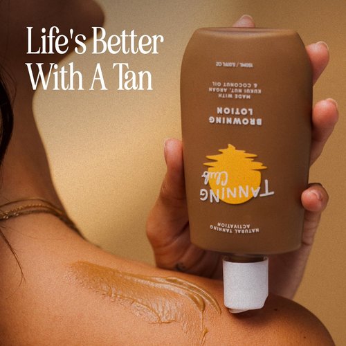 Tanning Club Browning Lotion - Tanning Accelerator & Optimizer for Outdoor Sun Tanning - Non-Toxic Botanical Skin Care Formula with for a Fast Deep, Dark Tan